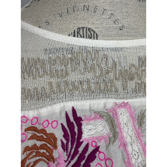 Free People Oversized Embroidered Tee Small Bohemian - Picture 9 of 11